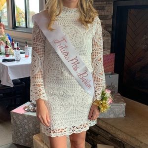 White Crochet Dress Size Small